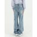 Men's Clothing Ripped Floor Mopping Pants Loose Washed Straight Jeans_mkmklike.com