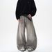 Men's Clothing Men's Grey Splatter Painted Straight Leg Jeans Loose Fit Washed Retro High Street Style Trendy And Cool_mkmklike.com