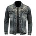 Loom Denim Casual Street European And American Men's Top Cycling Turn-down Collar Motorcycle Jacket Retro Venom Slim Fit_mkmklike.com