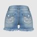 Women's Clothing New Spring Women's Denim Shorts Raw Edge Washed Sexy Fashion Jeans Back Pocket Stab_mkmklike.com