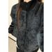 Gray Tie-Dye PU Leather For Men, Autumn American Retro Boxy Fit Coat, Stylish Stand Collar Workwear Baseball Jacket_mkmklike.com