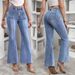 Voya Popular Women's Fashion And Personality Women's Autumn And Winter New Item Elastic Slim Fit Denim Bell Bottom Pants_mkmklike.com