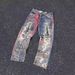 Men's Trendy Digital Print Jeans – Straight Leg Streetwear Pants, American-Style Deconstructed Casual Denim (S-3XL)_mkmklike.com