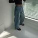 Women's Clothing Fashionable Pioneering Light Deconstruction Split Tangent Loose Curved Cocoon Jeans_mkmklike.com