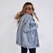Pulse Pulse European And American Cross-Border Trade Manufacturer Custom Pattern Ripped Vintage Loose Mid-Length Denim Jacket_mkmklike.com