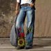 2024 Summer Lightweight Trousers 3D Digital Print Best-Selling Women's Bell-Bottom Pants Dropshipping Available_mkmklike.com