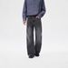 Men's Relaxed Straight-Leg Jeans – Vintage Washed Black-Grey Denim Pants With Distressed Details (No Ironing Needed)_mkmklike.com