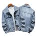 2025 Spring New Light Blue Casual Men's Jacket European And American Trendy Denim Coat For Men_mkmklike.com