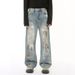 Men's Clothing Summer New Arrivals Niche Personality Old Fashioned Dirty Dye Graffiti Jeans_mkmklike.com