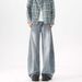 Men's Washed Denim Jeans High Street Loose Fit Straight Leg Casual Pants For Teen Boys Fashion Trends_mkmklike.com
