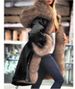Women's imitation crystal fox fur big collar long fur collar hooded coat_mkmklike.com