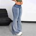 Size Cross-Border European And American Peach Butt Jeans For Women, Tight Elastic Long, Slimming High Waist Flared_mkmklike.com