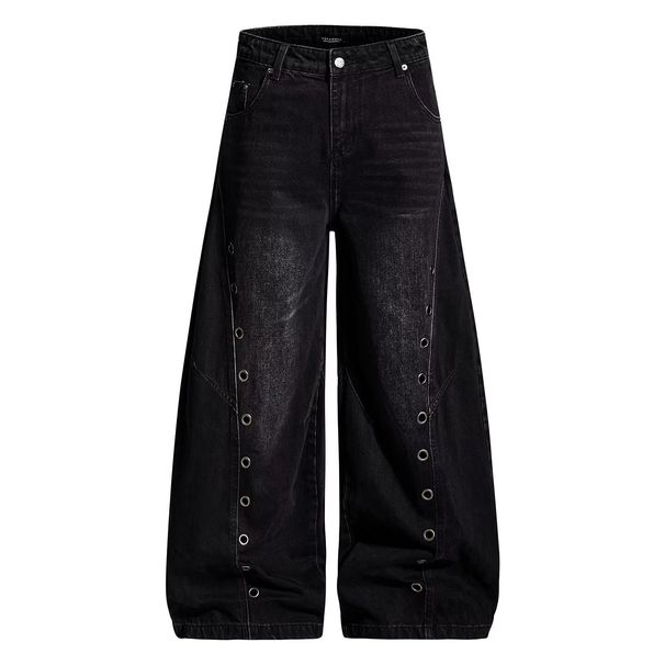 Vintage Washed Distressed Jeans – Oversized Straight-Leg Denim Pants With Eyelet & Blade Design (Sizes S-XXXL)_mkmklike.com