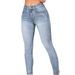 Mid Rise Stretch Jeans For Women – Vintage Washed Slim Fit Denim Pants (Breathable Cotton Polyester Blend, Summer Casual)_mkmklike.com