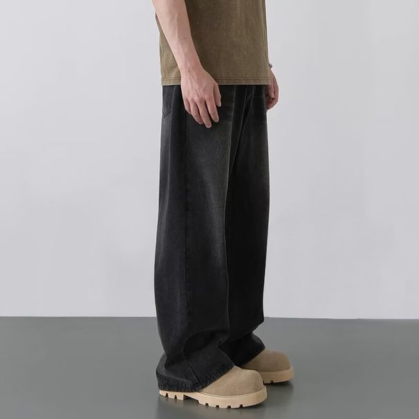 Men's Clothing Wide Leg Jeans Retro Distressed Relaxed Fit Vintage Jeans – Distressed Denim Pants In Black Grey / Light Blue / Retro Blue (S-3XL)_mkmklike.com