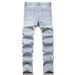 "Men's Slim Straight Embroidered Denim Jeans - Trendy Streetwear Casual Pants With Comfort Fit_mkmklike.com