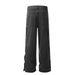 Washed Button Design Jeans Men's Punk Street Style Vibe Trend Embroidered Vintage Loose Straight Long Pants_mkmklike.com