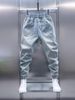 Men's Clothing Men's Autumn/Winter Washed Jeans Large Pockets Jogger Knit Harem Pants Light Blue Casual Cool Stylish Denim_mkmklike.com