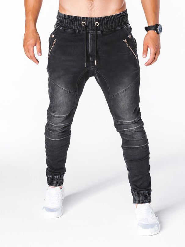 2023 foreign trade hits European and American men's washed denim fabric casual sweatpants cordless jeans_mkmklike.com