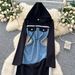 Fashionable Denim Patchwork Hooded Dress For Women - Slim Fit Mid-Length Casual Dress With High Waist Design_mkmklike.com