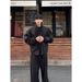 Black American Style Flight For Men, Cool And Handsome Tough Guy Coat, Oversized Three-Proof Stand Collar Baseball_mkmklike.com