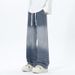 Men's Clothing Spring Trendy Loose Straight Leg Jeans For Men Casual Denim Pants Versatile Gradient Pattern Comfortable Fit_mkmklike.com