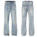 Vintage Washed Light Blue Bowie Jeans For Men – Cleanfit High Street Slim Straight Bootcut Denim Pants_mkmklike.com