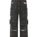 American Style New Pocket Straight Workwear Washed High Street Loose Tube Jeans Casual Ins Pants_mkmklike.com