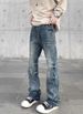 Men's Clothing Men's Vintage Washed Denim Jeans - Clean Fit Straight-Leg Bootcut Pants (Light Blue, S-XXL)_mkmklike.com