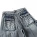 Post-Industrial Distressed Washed Workwear Jeans For Men With Design Sense, Heavy-Duty Split And Spliced Wide-Leg_mkmklike.com