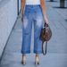 High Waist Wide Leg Jeans For Women - Stretch Denim Pants In 7 Colors (White/Grey/Navy/Green) | Comfortable & Trendy Streetwear_mkmklike.com