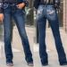 2025 New Women's High Waist Embroidery Boot Cut Jeans Fashion Slim Fit Stretch Denim Flared Pants Casual Denim Trousers Female_mkmklike.com