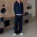 Men's Clothing Workwear Washed Jeans Men's Autumn And Winter Mopping Trousers Loose Straight Wide Leg Pants_mkmklike.com