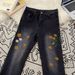 Men's Summer Hong Kong Style High Street Trendy Hip Hop Jeans Personality Letter Print Handsome Trousers_mkmklike.com