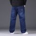 A Drop Shipping Fattening Plus-size Jeans Men's Business Loose Straight Trousers Foreign Trade Fat Man Fat Men's Pants_mkmklike.com