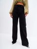 Women's Wide-Leg Denim Pants - High Waist Flowy Trousers, Classic Black, Comfortable Cotton Blend For Office & Casual (Sizes 25-32)_mkmklike.com