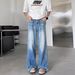 Classic American Washed Denim Jeans For Men & Women - Relaxed Fit Straight Leg Wide Trousers With Cleanfit Style_mkmklike.com
