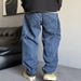 Men's American Retro Pocket Jeans High Street Style Straight Leg Wide Leg Cargo Pants Trendy On Instagram Spring Collection_mkmklike.com