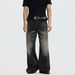Unisex Vintage Washed Denim Jeans Straight Leg American Retro High Street Style With Subtle Whiskering_mkmklike.com