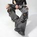 "Men's Distressed Black Wide-Leg Jeans – Summer Casual, High-End Grunge Style (S-XXXL)"_mkmklike.com