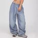 Trendy Distressed Letter Print Wide Leg Jeans For Women - Vintage Streetwear Denim Pants With Low Waist & Zip Details_mkmklike.com