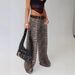 Women's Low-Waisted Straight Leg Jeans Casual Fashionable Printed Loose Fit New_mkmklike.com