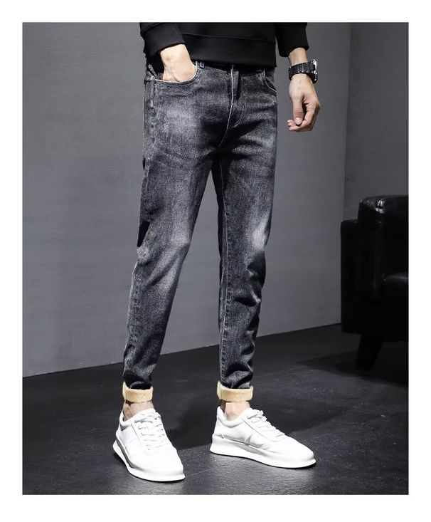 Winter Nine Fen Jeans Trendy Brand 2025 New Collection With Velvet Thick Men's Work Wear Pants Men_mkmklike.com