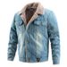 Loom Cross-Border European American Style Denim Jacket With Fleece Lining, Thickened, Plus Size, Export Men's Clothing,_mkmklike.com