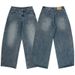 Men's Distressed Carpenter Jeans - Vintage Blue Deconstructed Workwear Pants With Patchwork Design (XS-2XL)_mkmklike.com