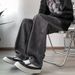 Men's Washed Jeans Spring Autumn Street Style High Street Trendy Brand Straight Leg Loose Wide Leg Pants Long_mkmklike.com