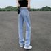 Trendy Girl Closet Adjustable Jeans For Women, Spring And Autumn High Waist Straight Pants, Loose Korean Style, Slimming Petite Wide Leg_mkmklike.com