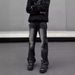 Vintage Washed Black-Grey Slim Fit Bootcut Jeans For Men - High Street Vibe, Straight Leg, Stretch Denim Pants_mkmklike.com