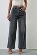 "High Waisted Straight Leg Jeans For Women – Stretch Denim Pants With Comfort Fit (Dark Gray/Light Blue/Dark Blue, Sizes S-XL)"_mkmklike.com