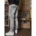 Men's Clothing Men's Distressed Washed High Street Skinny Jeans With Splash Print - Stretch Denim Casual Pants For Streetwear Fashion_mkmklike.com